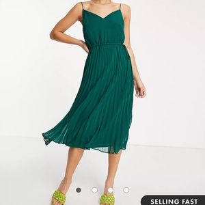 Asos pleated cami midi dress